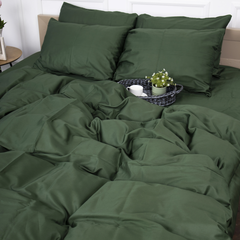 Комплект постільної білизни MirSon Сатин "0844 Green Olive" 2х160х220 см (2200002025041)