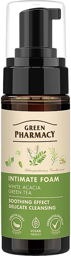Пінка для інтимної гігієни Green Pharmacy 150 мл акація/чай  (4823015910814)
