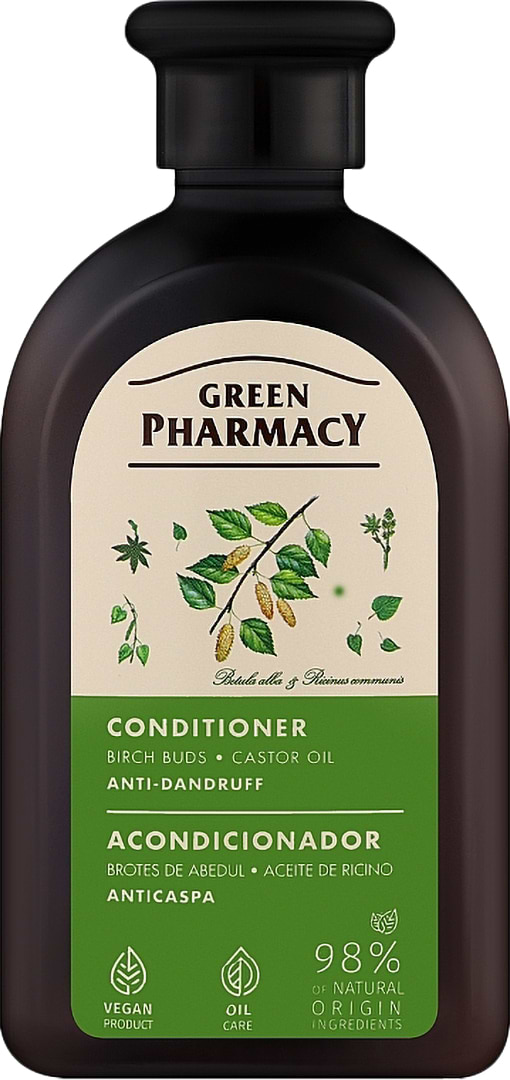 Бальзам для волос Green Pharmacy против перхоти березовые почки и касторовое масло 300 мл (4823015934605)
