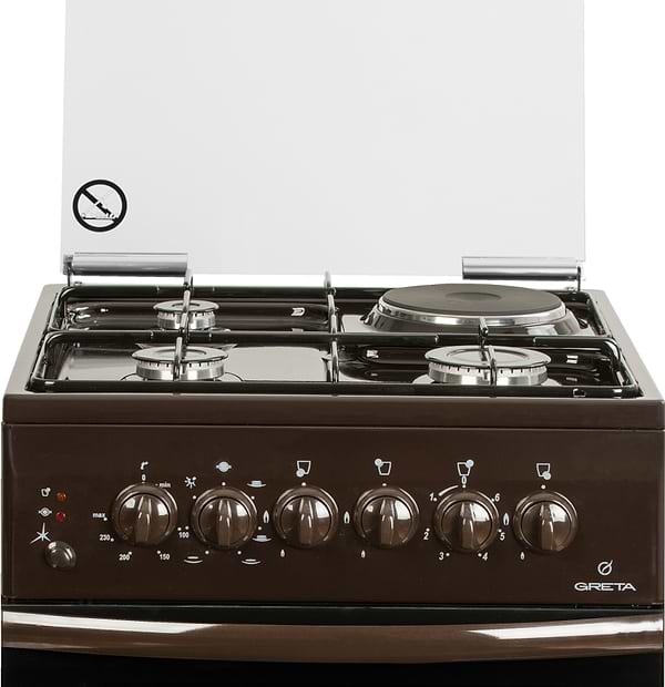 Фото - Плита газовая Greta 1470-ГЭ/00 Коричневая (стекл. кр.)
