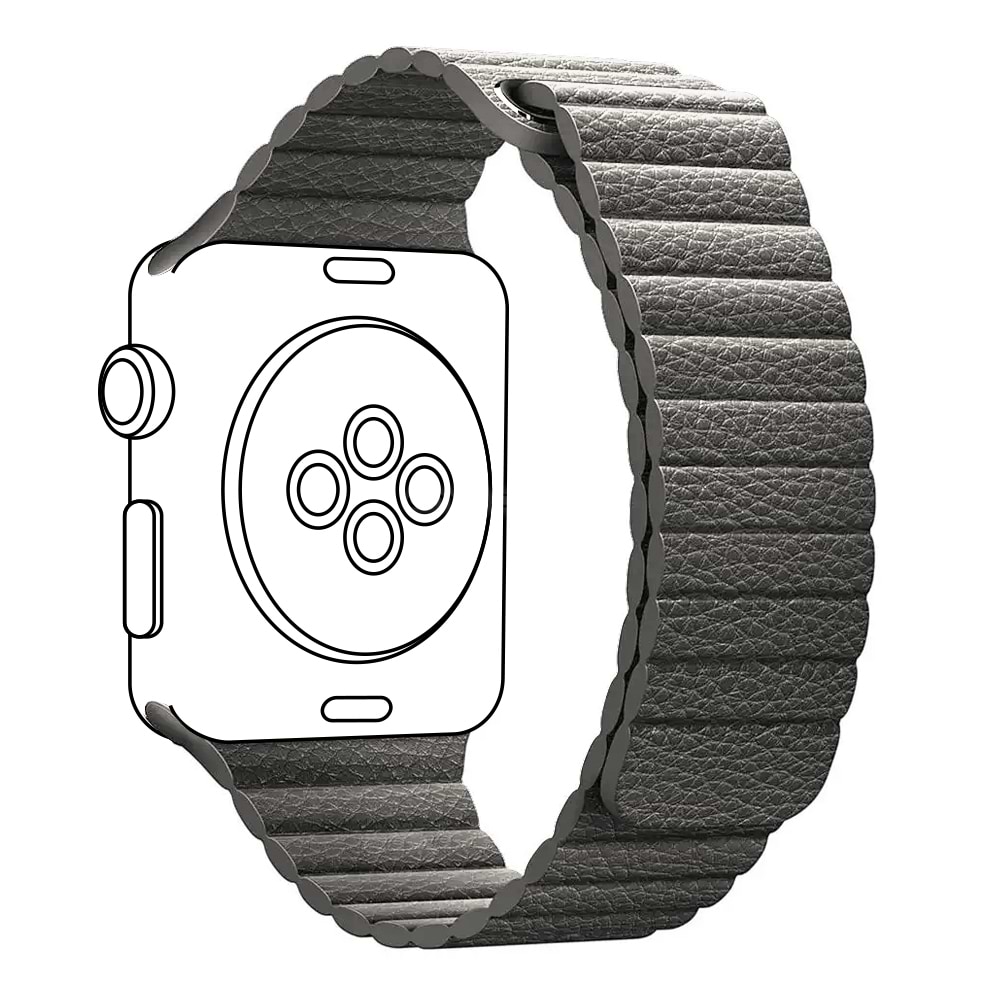 Ремінець для смарт-годинника ArmorStandart Leather Loop for Apple Watch 42 (Series 11-10)/41/40/38 Grey (ARM48654)