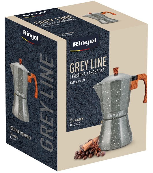 Фото - Кофеварка гейзерная Ringel Grey Line 3 чаш. (RG-12104-3)