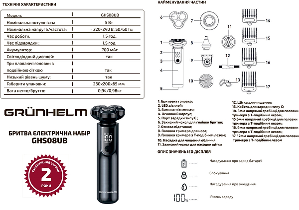 Фото - Бритва Grunhelm GHS08UB