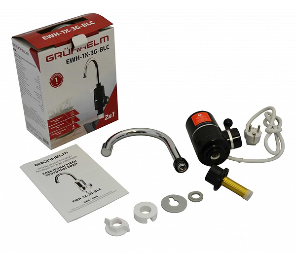 Фото - Водонагрівач проточний Grunhelm EWH-1X-3G-BLC