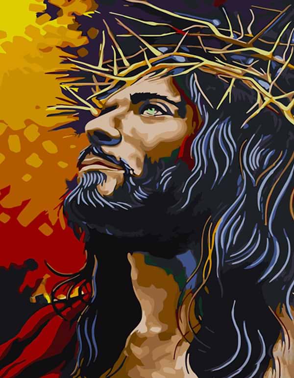 Фото - Картина за номерами Strateg Ісус в терновому вінку 40х50 см (GS1275)