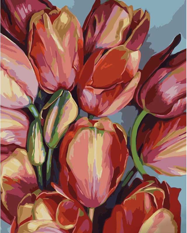 Купити Картина за номерами Strateg Дивовижні тюльпани 40х50 см (GS1396) - Фото 1 Картина за номерами Strateg Дивовижні тюльпани 40х50 см (GS1396) - Фото 1