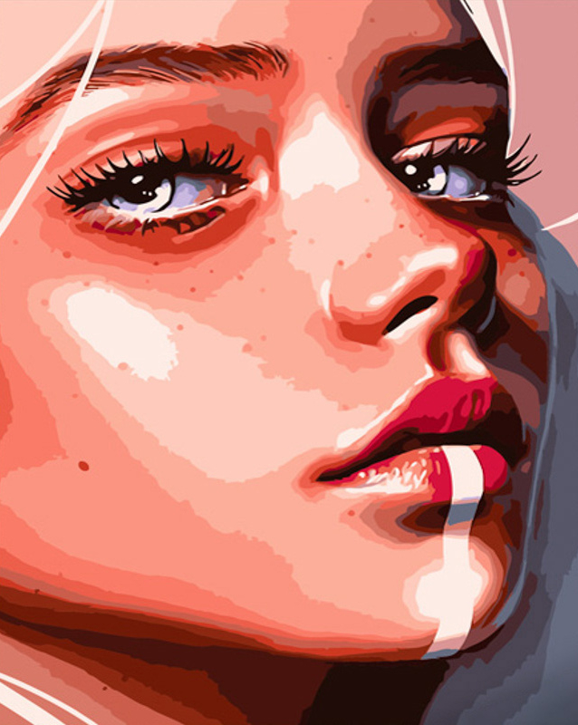 Картина по номерам Strateg Белая полоса на губах 40х50 см (GS661)