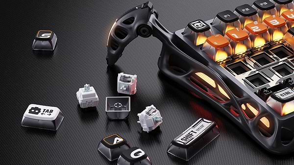 Фото - Клавіатура бездротова ігрова GravaStar Mercury K1 Pro 80keys, GravaStar x Kailh Speedy Mint, BT/WL/USB, CyberFlare (GS_K1_PRO_BO_BLK)