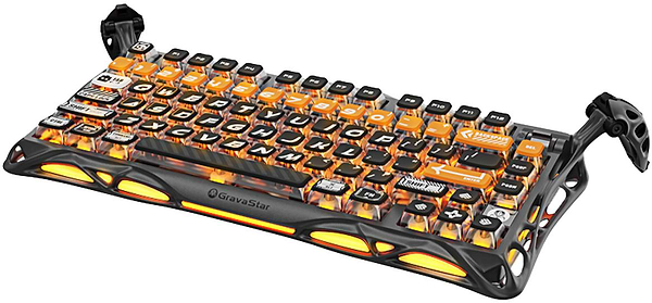 Фото - Клавіатура бездротова ігрова GravaStar Mercury K1 Pro 80keys, GravaStar x Kailh Speedy Mint, BT/WL/USB, CyberFlare (GS_K1_PRO_BO_BLK)