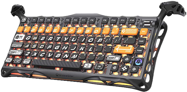 Фото - Клавіатура бездротова ігрова GravaStar Mercury K1 Pro 80keys, GravaStar x Kailh Speedy Mint, BT/WL/USB, CyberFlare (GS_K1_PRO_BO_BLK)