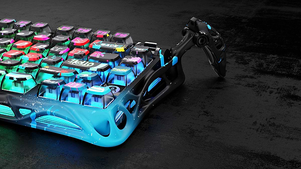 Фото - Клавиатура проводная игровая GravaStar Mercury V75 Pro 80keys, Magnetic Jade Gaming, 8K, USB-A, RGB, Neon Graffiti (GS_V75_PRO_CG_BLK)