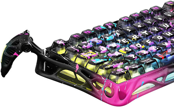 Фото - Клавиатура проводная игровая GravaStar Mercury V75 Pro 80keys, Magnetic Jade Gaming, 8K, USB-A, RGB, Neon Graffiti (GS_V75_PRO_CG_BLK)