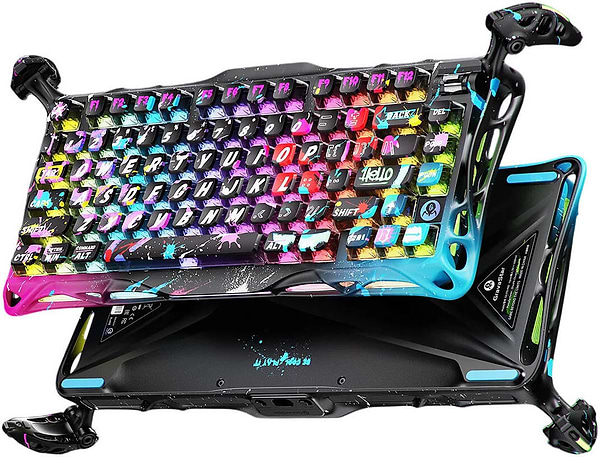 Фото - Клавиатура проводная игровая GravaStar Mercury V75 Pro 80keys, Magnetic Jade Gaming, 8K, USB-A, RGB, Neon Graffiti (GS_V75_PRO_CG_BLK)