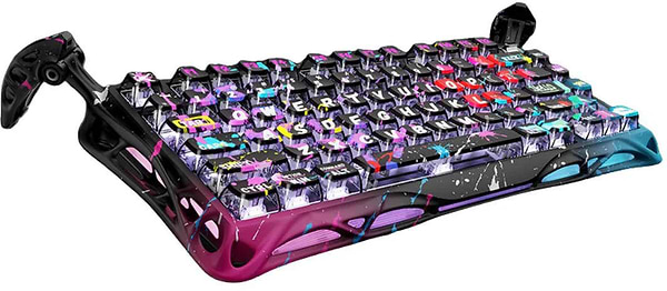 Фото - Клавиатура проводная игровая GravaStar Mercury V75 Pro 80keys, Magnetic Jade Gaming, 8K, USB-A, RGB, Neon Graffiti (GS_V75_PRO_CG_BLK)