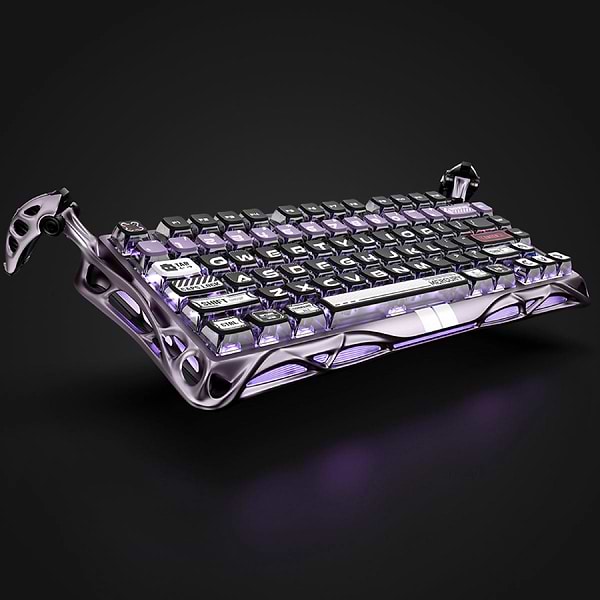 Фото - Клавіатура дротова ігрова GravaStar Mercury V75 Pro 80keys, Magnetic Jade Gaming, 8K, USB-A, RGB, Iron Purple (GS_V75_PRO_PL)