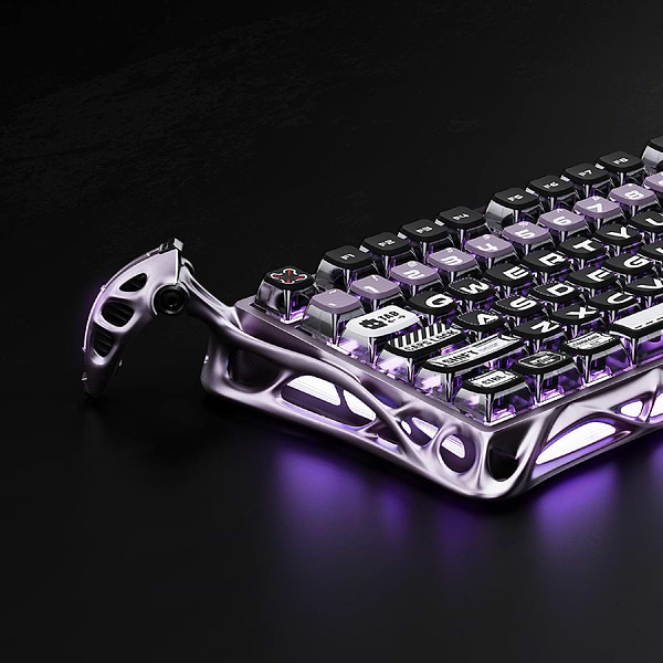 Фото - Клавіатура дротова ігрова GravaStar Mercury V75 Pro 80keys, Magnetic Jade Gaming, 8K, USB-A, RGB, Iron Purple (GS_V75_PRO_PL)