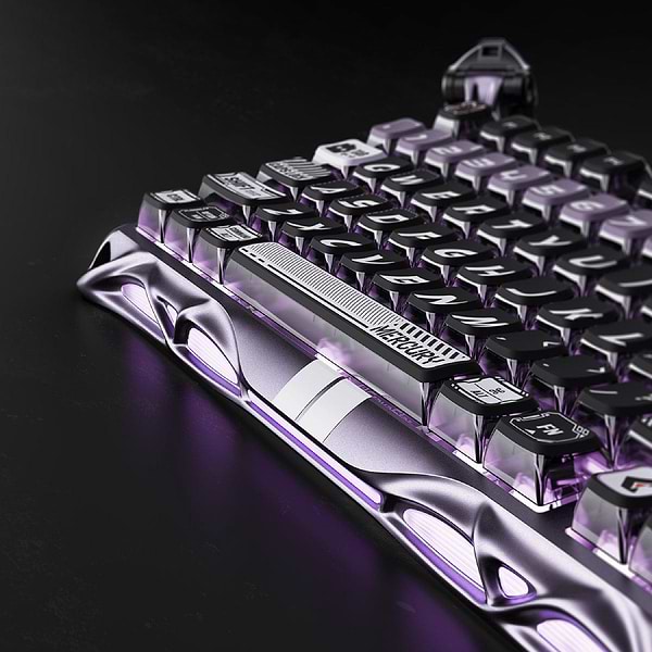 Фото - Клавіатура дротова ігрова GravaStar Mercury V75 Pro 80keys, Magnetic Jade Gaming, 8K, USB-A, RGB, Iron Purple (GS_V75_PRO_PL)