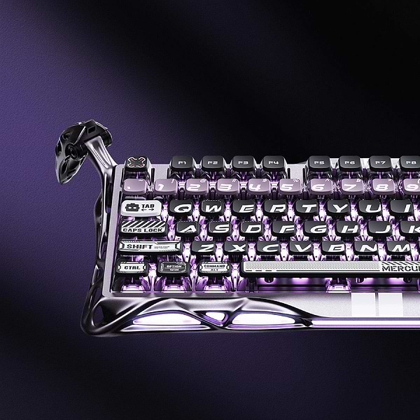 Фото - Клавіатура дротова ігрова GravaStar Mercury V75 Pro 80keys, Magnetic Jade Gaming, 8K, USB-A, RGB, Iron Purple (GS_V75_PRO_PL)