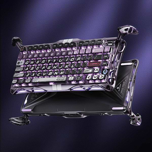 Фото - Клавіатура дротова ігрова GravaStar Mercury V75 Pro 80keys, Magnetic Jade Gaming, 8K, USB-A, RGB, Iron Purple (GS_V75_PRO_PL)