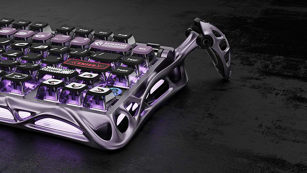 Фото - Клавіатура дротова ігрова GravaStar Mercury V75 Pro 80keys, Magnetic Jade Gaming, 8K, USB-A, RGB, Iron Purple (GS_V75_PRO_PL)