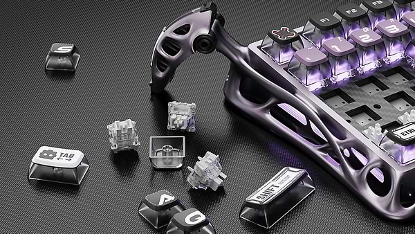 Фото - Клавіатура дротова ігрова GravaStar Mercury V75 Pro 80keys, Magnetic Jade Gaming, 8K, USB-A, RGB, Iron Purple (GS_V75_PRO_PL)