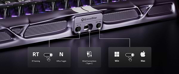 Фото - Клавіатура дротова ігрова GravaStar Mercury V75 Pro 80keys, Magnetic Jade Gaming, 8K, USB-A, RGB, Iron Purple (GS_V75_PRO_PL)