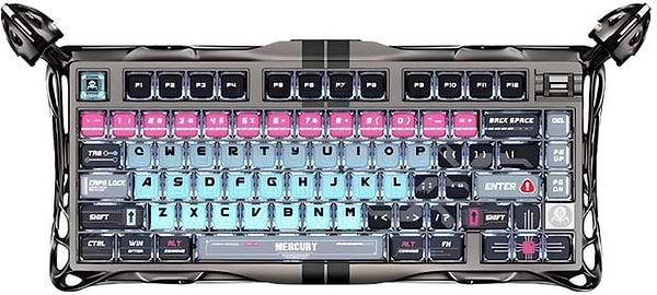 Фото - Клавіатура дротова ігрова GravaStar Mercury V75 Pro 80keys, Magnetic Jade Gaming, 8K, USB-A, RGB, Cyberpunk (GS_V75_PRO_RM_EGRY)