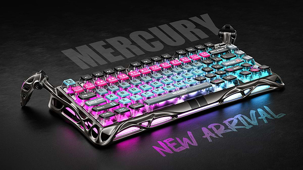 Фото - Клавіатура дротова ігрова GravaStar Mercury V75 Pro 80keys, Magnetic Jade Gaming, 8K, USB-A, RGB, Cyberpunk (GS_V75_PRO_RM_EGRY)