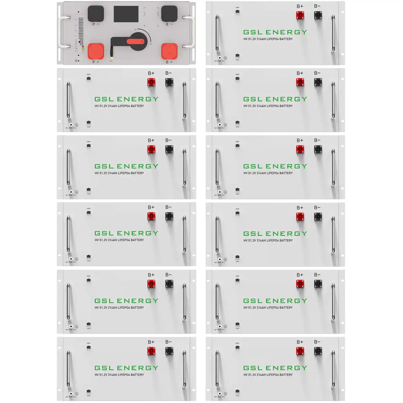 Система зберігання енергії GSL (176kWh, 563V, 314AH, LiFePO4) (GSL-R176K)