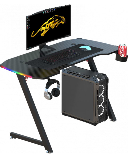 Стол компьютерный GT Racer T-1472 (140x60x73) Black