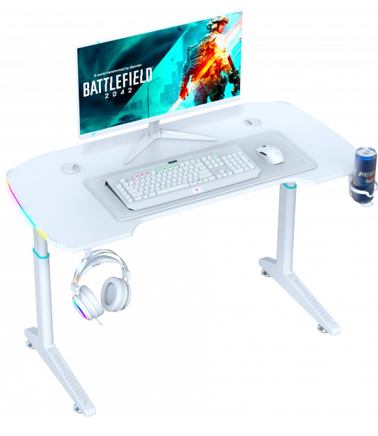 Стіл комп'ютерний GT Racer T-1621 (160x60x71-79) White