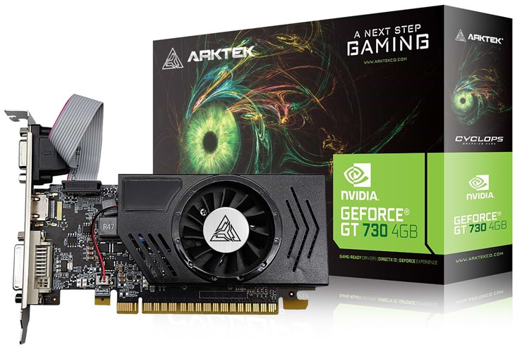 Видеокарта Arktek GT730 4GB GDDR5 64BIT HDMI, DVI, VGA PCI-E LOW PROFILE (AKN730D5S4GL1)