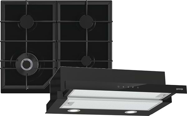 Фото - Комплект техники Gorenje Варочная панель + Витяжка встраиваемая Gorenje GTW641KB + TH64E3BG