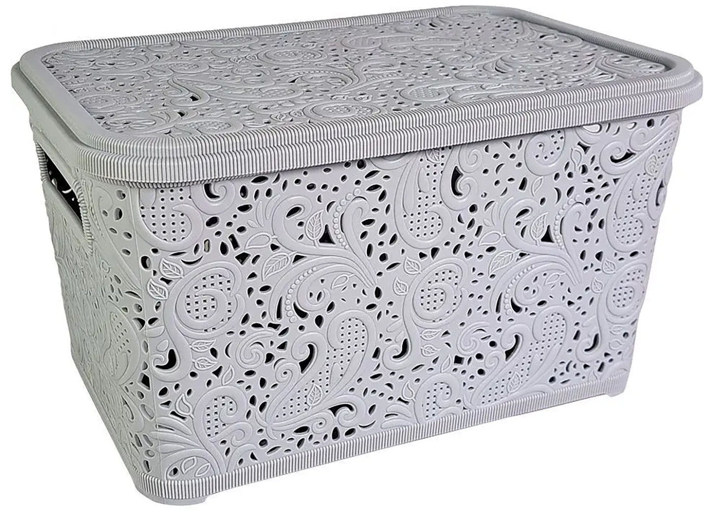 Корзина для зберігання Gusto Ажур 7.5 л 200х305х165 мм з кришкою в асортименті (GT-7-5к)