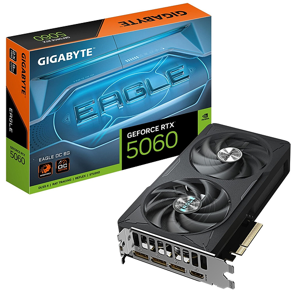 Фото - Видеокарта Gigabyte GeForce RTX 5060 8GB GDDR7 EAGLE OC (GV-N5060EAGLE_OC-8GD)