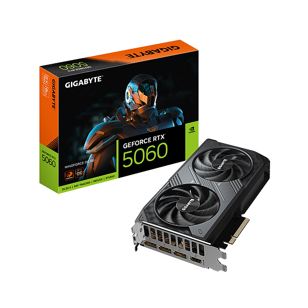 Фото - Відеокарта Gigabyte GF RTX 5060 8GB GDDR7 Windforce OC (GV-N5060WF2OC-8GD)
