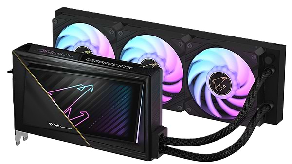 Фото - Видеокарта Gigabyte GeForce RTX 5090 32GB GDDR7 Aorus Xtreme Waterforce (GV-N5090AORUSX W-32GD)