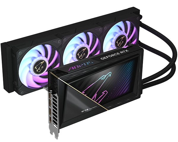 Фото - Видеокарта Gigabyte GeForce RTX 5090 32GB GDDR7 Aorus Xtreme Waterforce (GV-N5090AORUSX W-32GD)