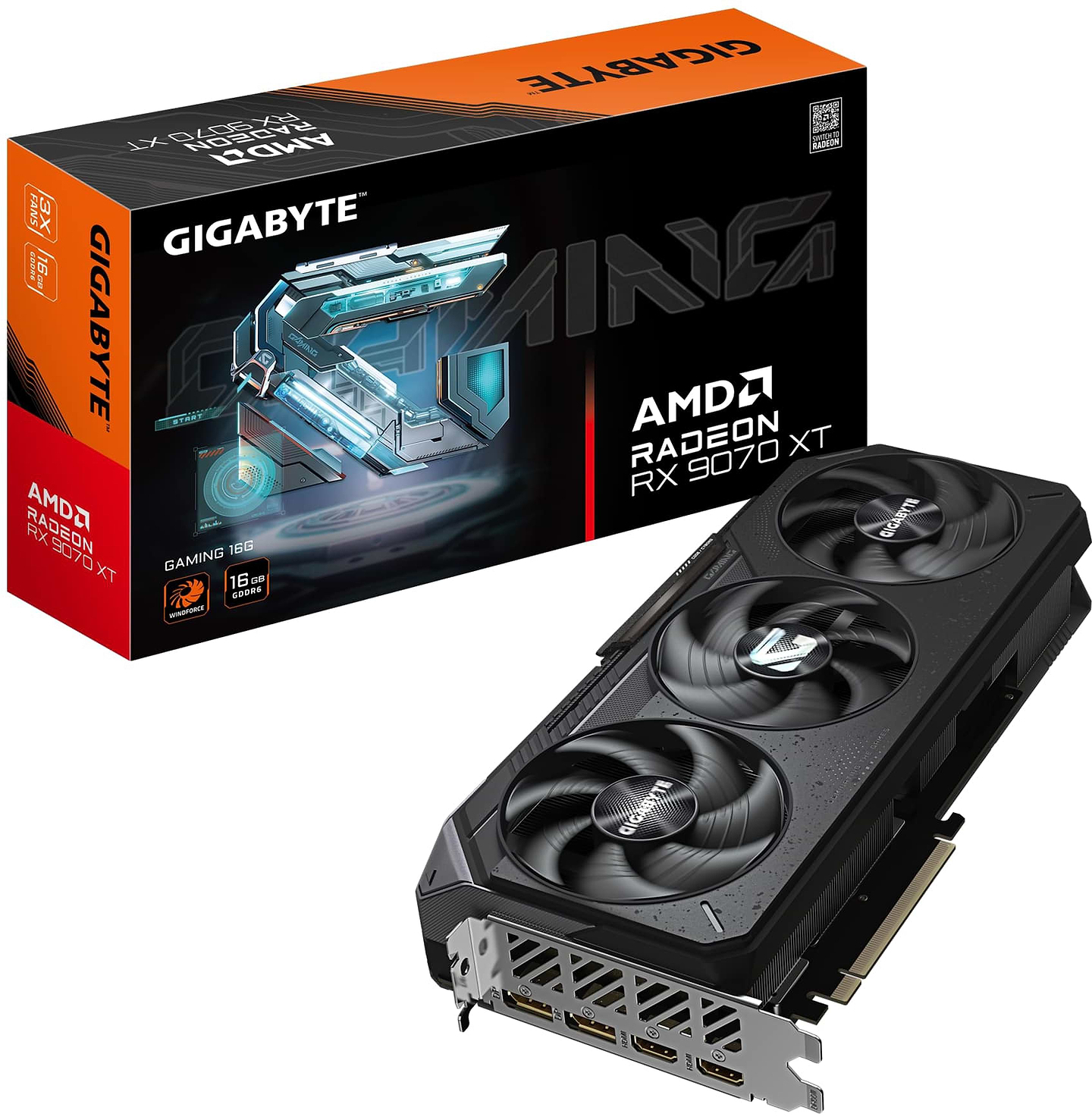 Відеокарта Gigabyte PCI-Ex Radeon RX 9070 XT Gaming OC 16G 16GB GDDR6 256bit (GV-R9070XTGAMING-16GD)