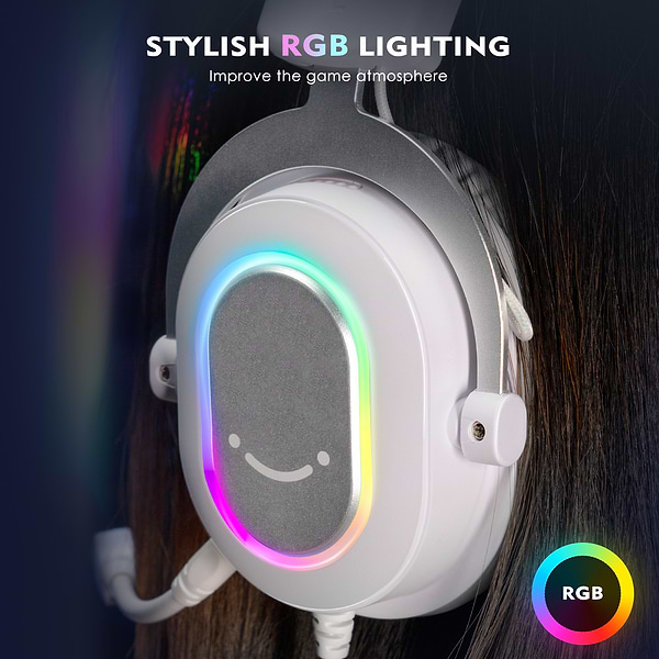 Фото - Гарнітура дротова ігрова Fifine H6 White RGB