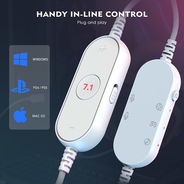 Фото - Гарнітура дротова ігрова Fifine H6 White RGB