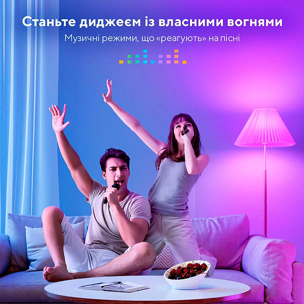 Фото - Умная лампа Govee H6004, E27, 9W, 800Lm, 2700K-6400K, RGB, WI-FI/Bluetooth White (H6004CC1)