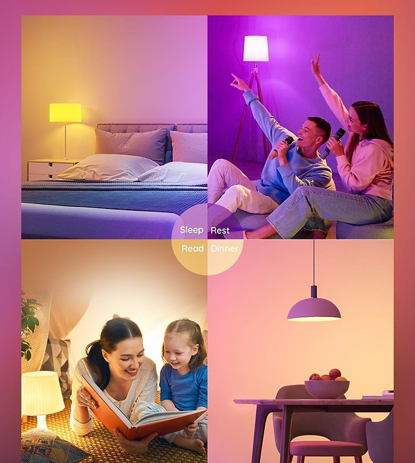 Фото - Умная лампа Govee H6004, E27, 9W, 800Lm, 2700K-6400K, RGB, WI-FI/Bluetooth White (H6004CC1)