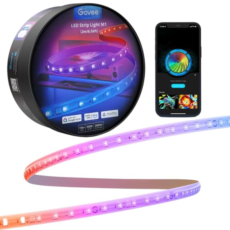Светодиодная лента Govee H61E3 Strip Light M1 RGBIC WI-FI/Bluetooth White 2m (H61E03D1)