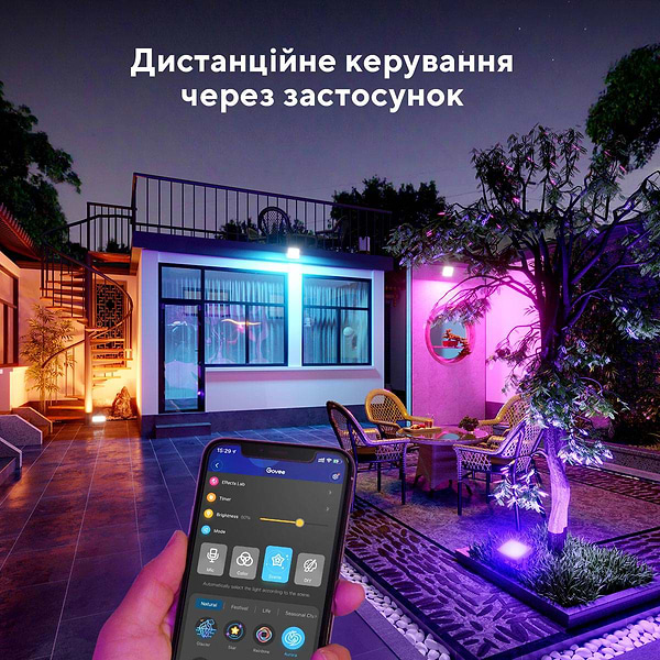 Фото - Розумна лампа Govee набір H7060 LED Smart Flood Lights 4 шт. RGBICWW WI-FI/Bluetooth Black (H7060311)