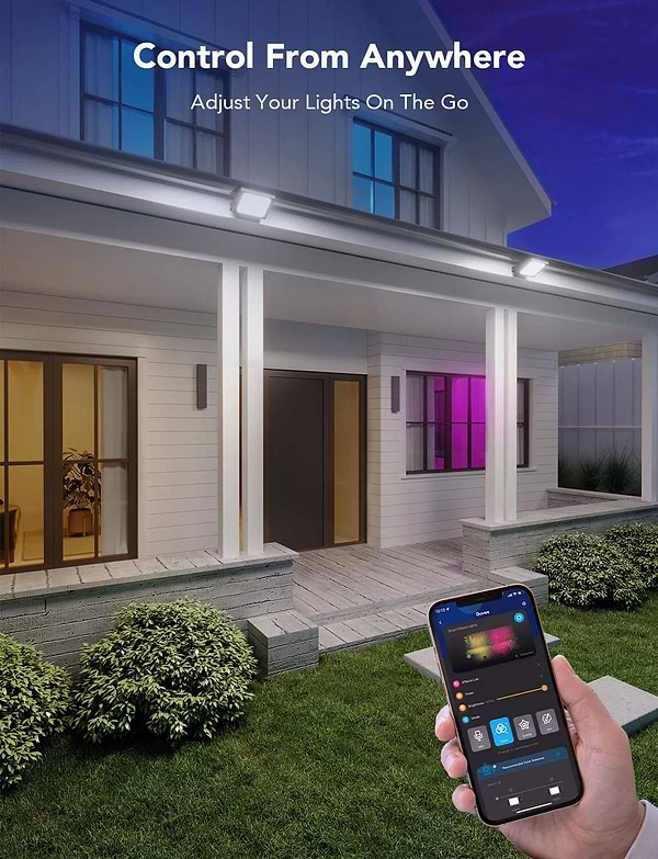 Фото - Розумна лампа Govee набір H7060 LED Smart Flood Lights 4 шт. RGBICWW WI-FI/Bluetooth Black (H7060311)