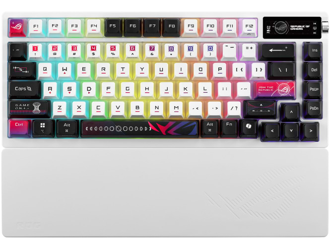 Клавіатура бездротова ігрова Asus ROG Azoth X NX Snow V2 EN PBT Black (90MP044F-BKUA30) - Фото 1