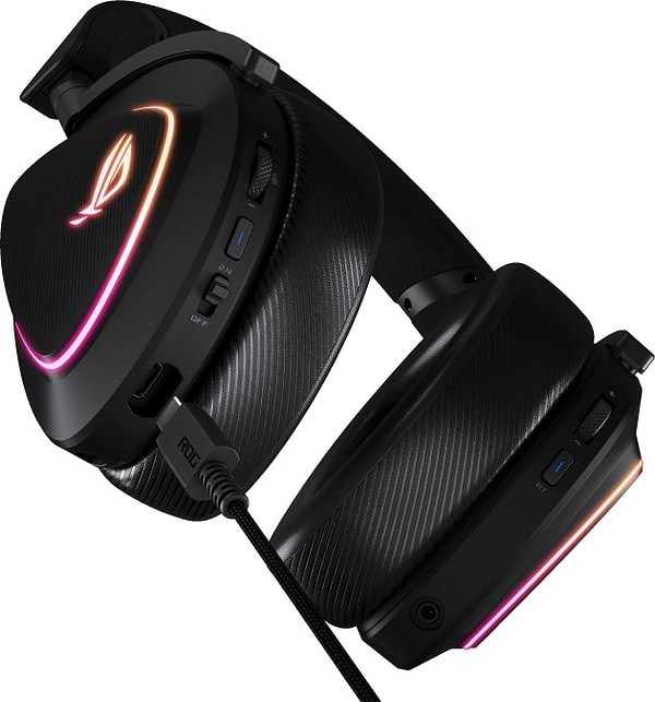 Фото - Гарнитура беспроводная игровая Asus ROG Delta II, 3.5мм/BT/WL RGB 2m Black (90YH03W0-BHUA00)