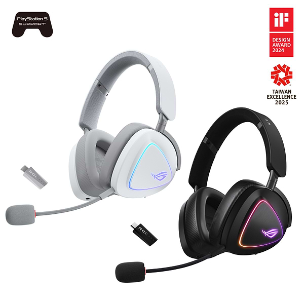 Фото - Гарнитура беспроводная игровая Asus ROG Delta II Moonlight White (90YH03W0-BHUA10)