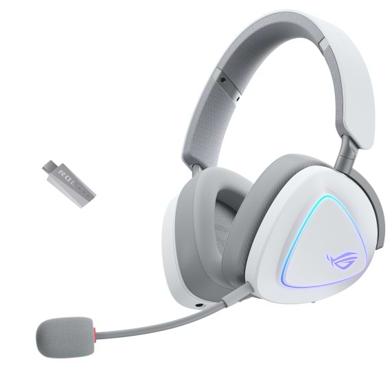 Гарнітура бездротова ігрова Asus ROG Delta II Moonlight White (90YH03W0-BHUA10) - Фото 1